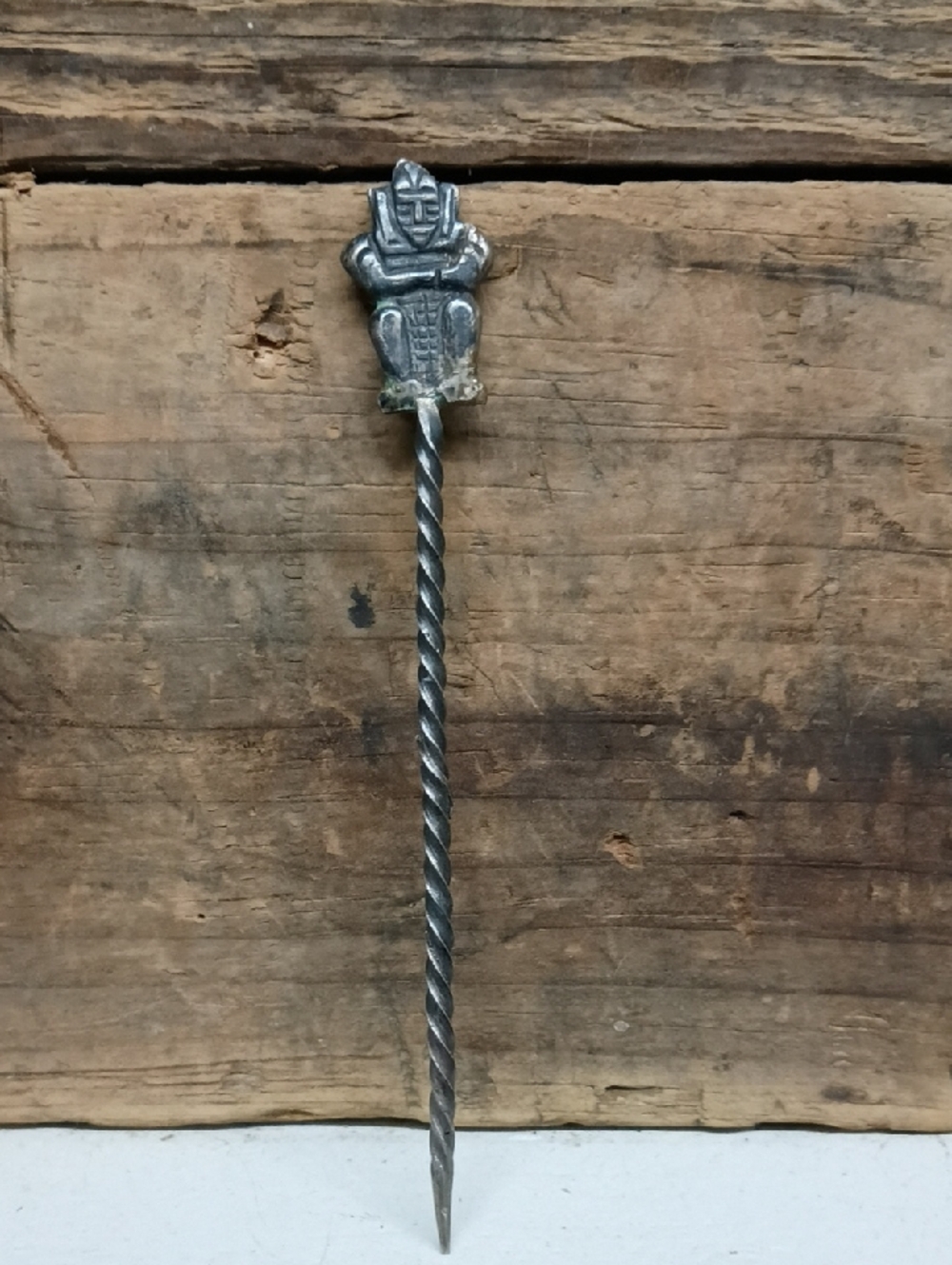 Vintage Silver-Tone Figural Stirring Rod